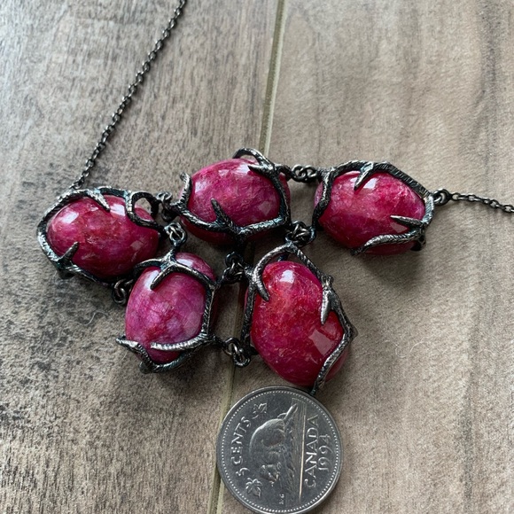 One of a Kind cherry pink rhodochrosite and sterling silver - very unique - Picture 6 of 6